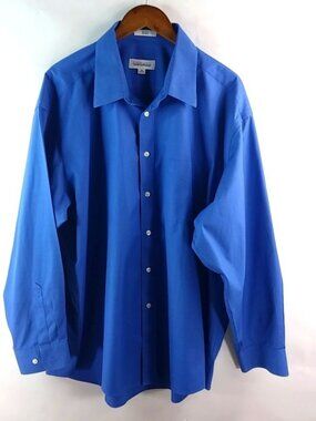 Joseph & Feiss 18 Mens Blue Dress Shirt
